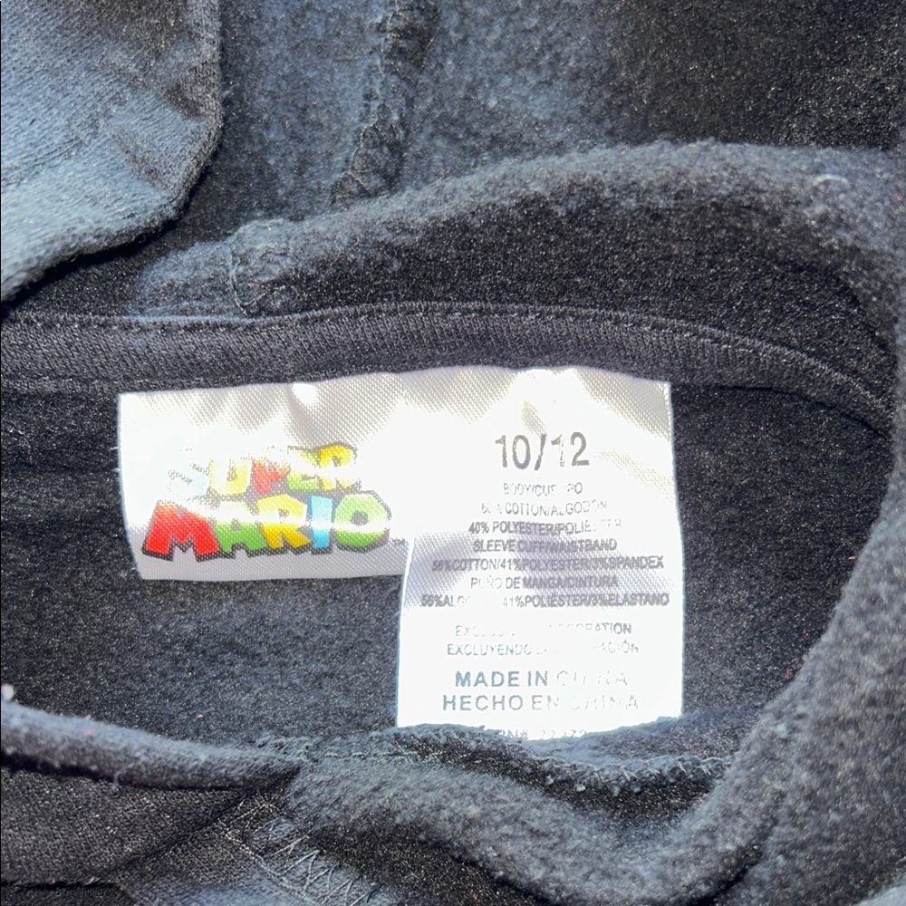 Nintendo Black Super Mario Kids Hoodie - Picture 2 of 7